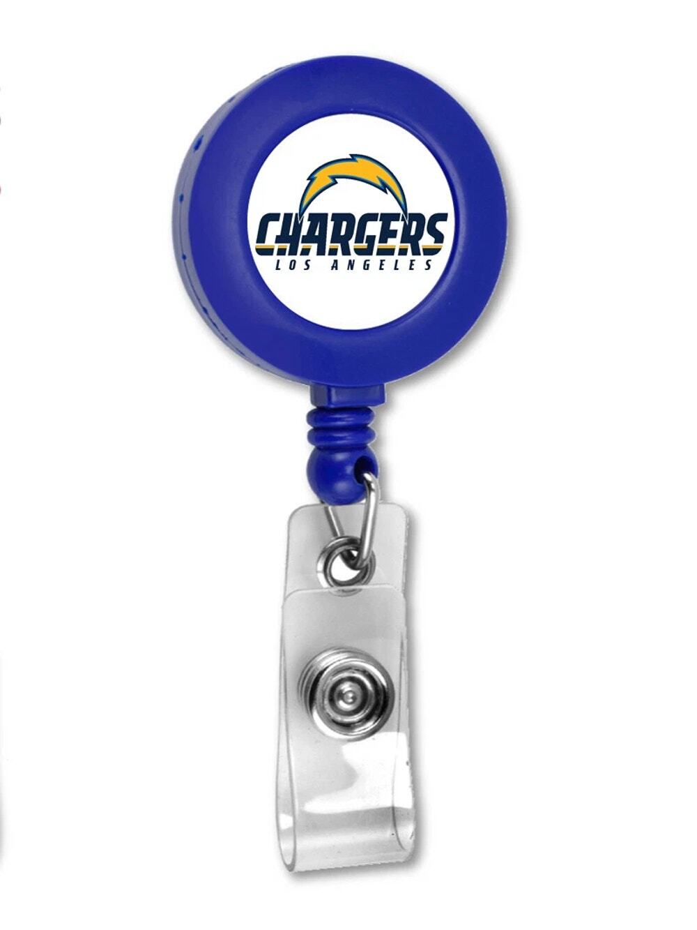NFL Chargers Badge Reel ID Holder Football Logo Clip New San Diego Round Office